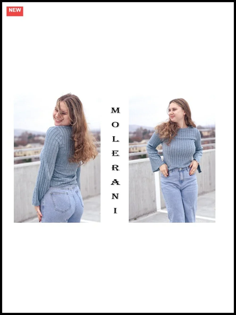Women's Ribbed Knit Bell Sleeve Pullover Sweater Lightweight